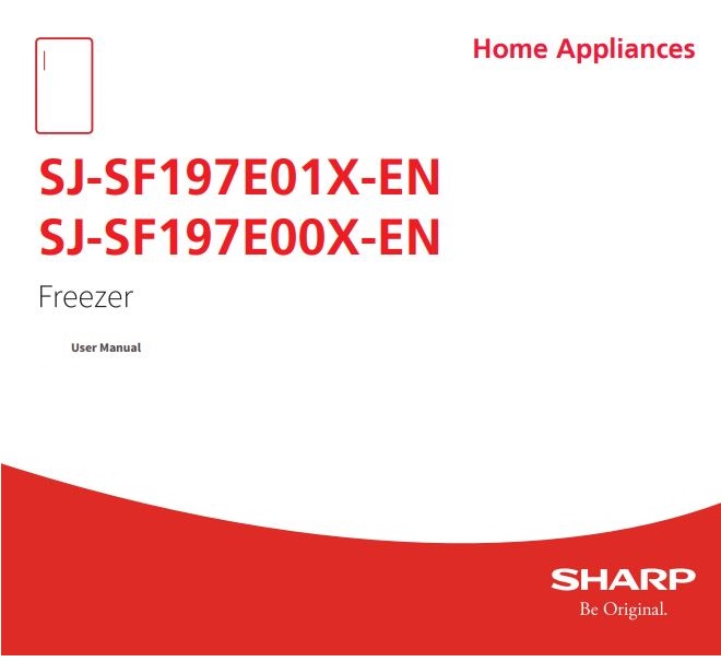 SHARP SJ-SF197E01X-EN Built In `197 Litres F Upright Freezer User Manual